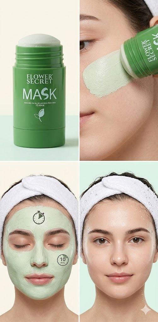 Mascarilla Facial Té Verde en Barra – Limpieza Profunda y Efecto Criogénico